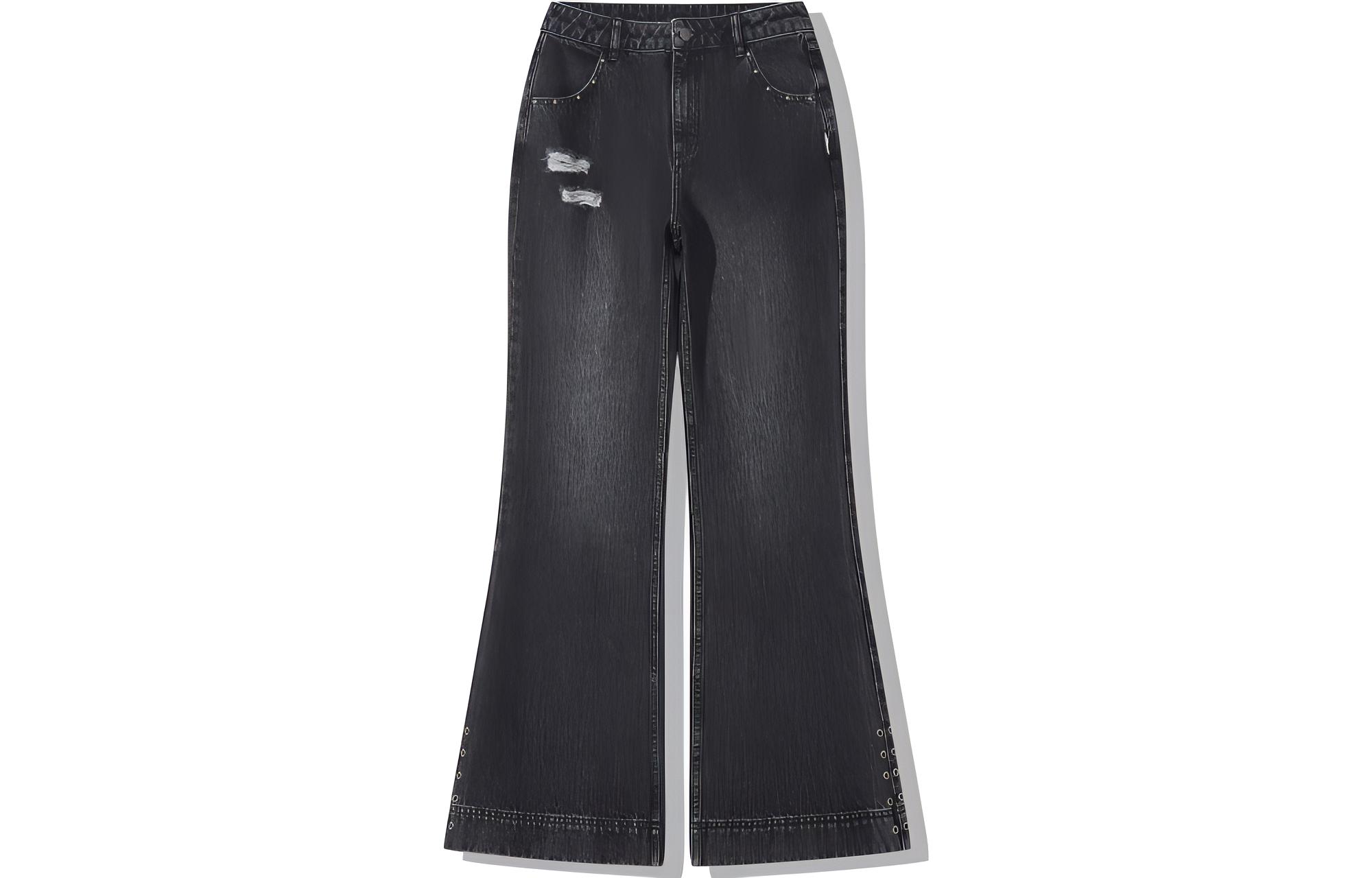 Li Ning x PLEASURES Jeans Women s Denim Black AJQT384-1 L