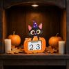 Wooden Halloween Countdown Calendar Decorative Ornament for Home Mantel Shelf