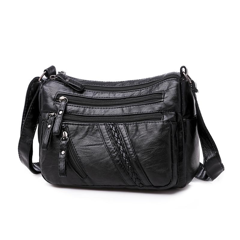 2023 Korean Style Soft PU Leather Multi-Layer Shoulder Bag - Large Capacity, Fashionable, Versatile Women's Messenger Bag