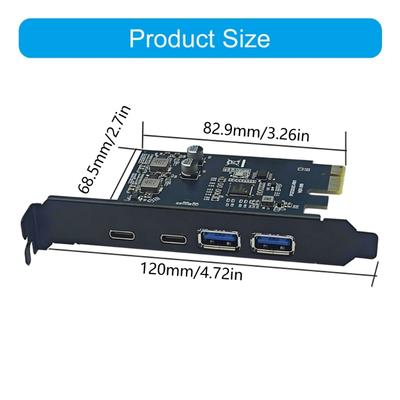 5Gbps USB3.2 Gen1 Expansion Card with 2xUSB A+2xType C for Efficient Data Exchange Compatibles USB2.0 Devices