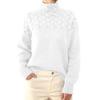 Women's Fashionable Long-sleeved High-neck Knitted Flower Pullover Sweater Sweater Top