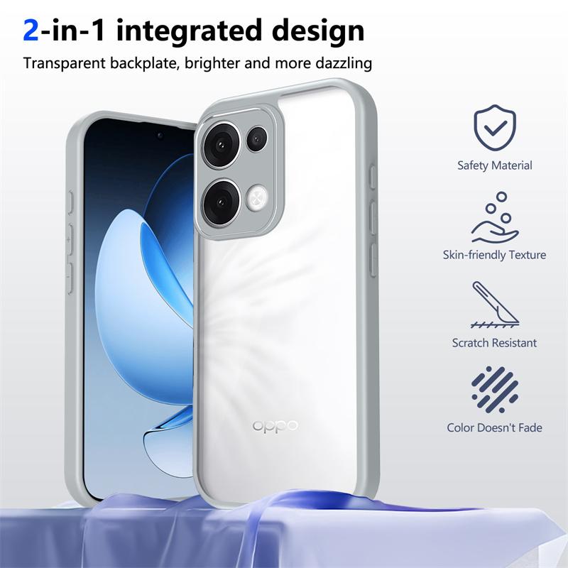 Oppo Reno13 5G CPH2689 Case Plating Silicone Bumper Shockproof Clear Back Cover Matte Hard Phone Case for Oppo Reno 13 Reno13 5G