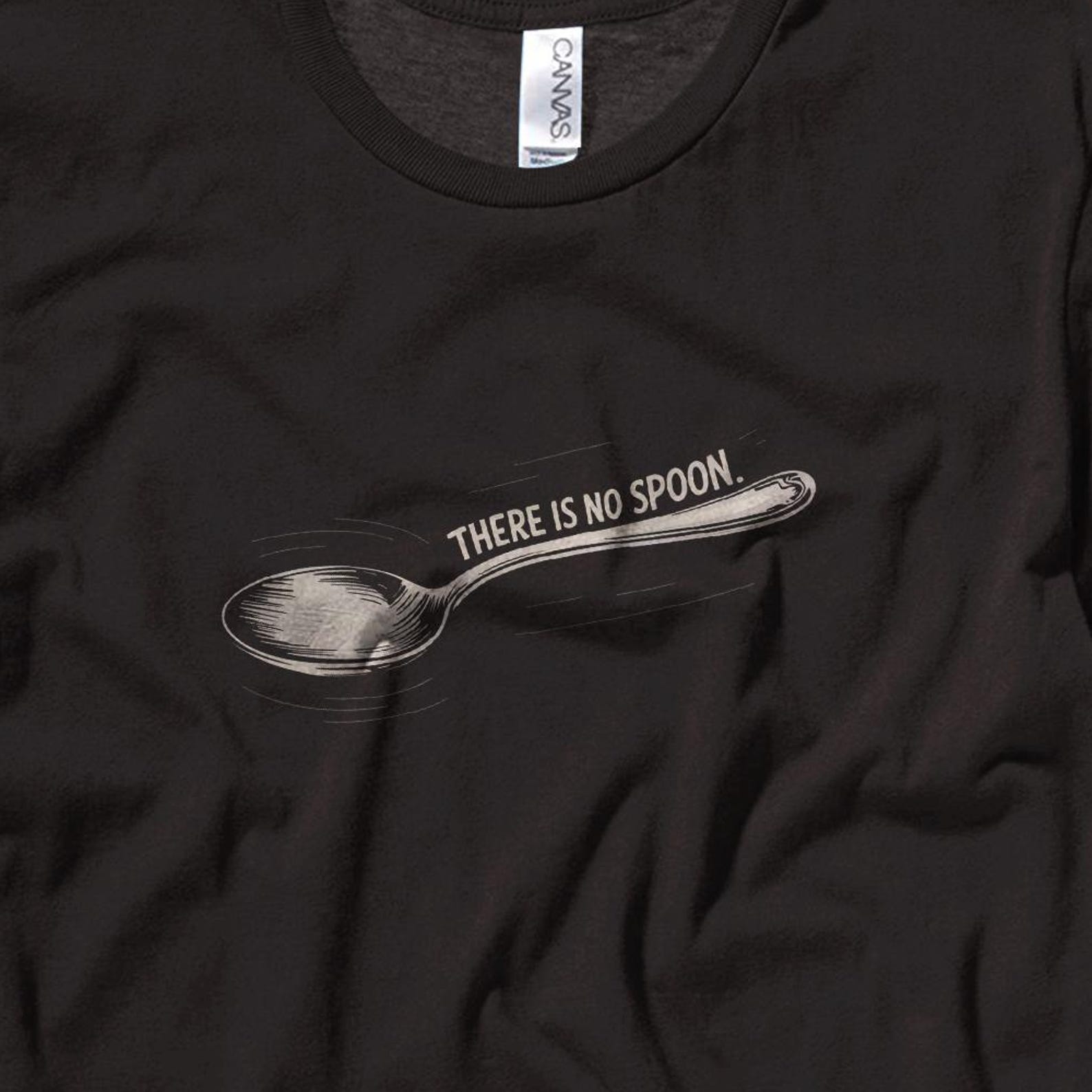 There Is No Spoon Shirt – Funny Matrix Quote Tee – Sci-Fi Philosophy Gift – Hacker Style T-Shirt – 90s Movie Parody Shirt for Nerds 3XL