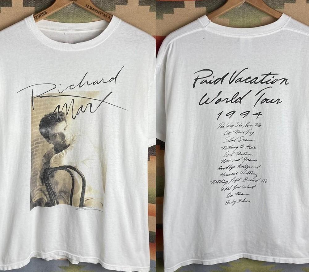 Vintage 90s 1994 Richard Marx Tour Concert White T-shirt 16D388 Unisex T-Shirt XXXL