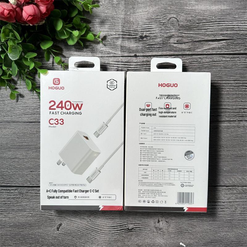 Red Fruit 88W Dual Port Fast Charger Set A+C and C-C Compatible