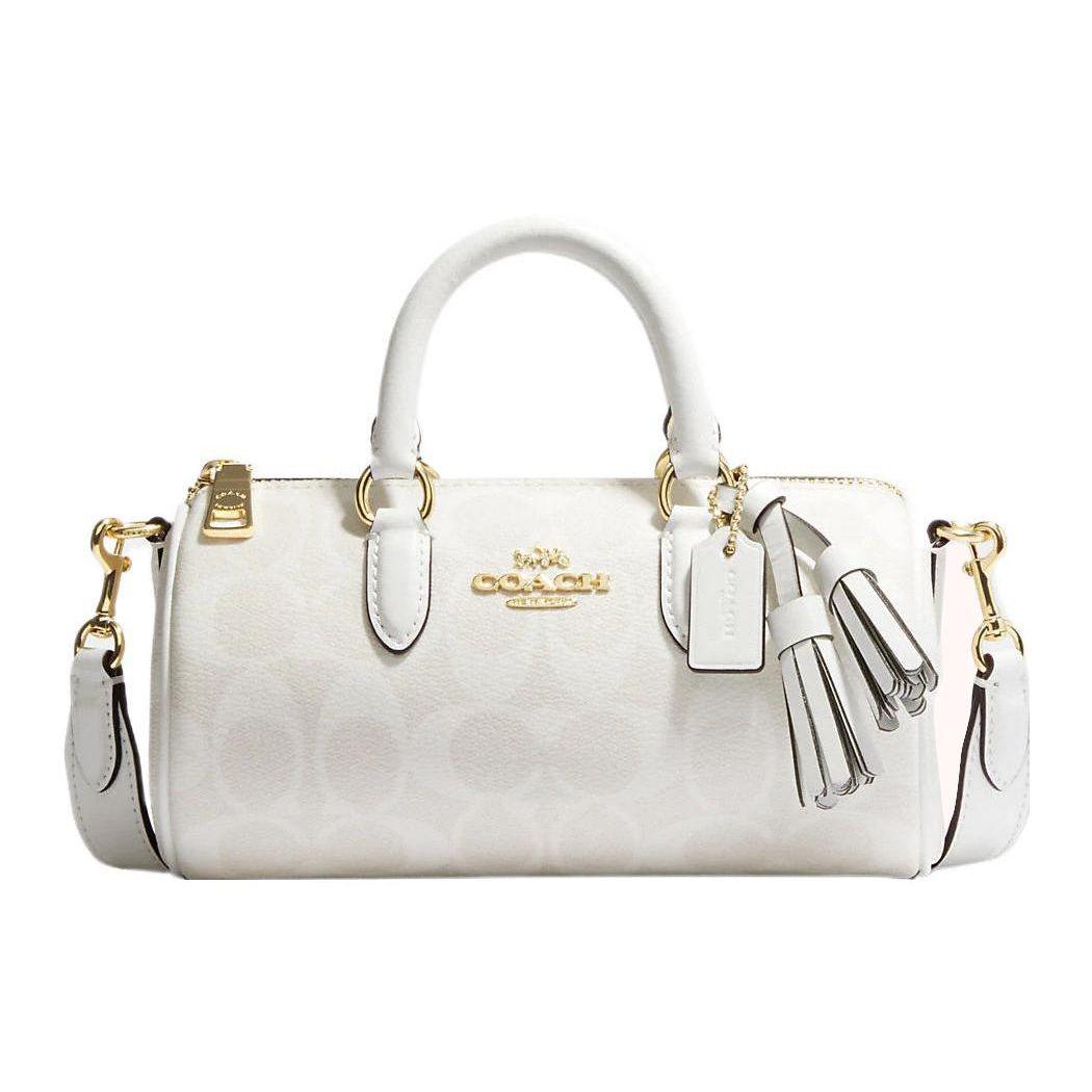 

Coach Lacey 20 Classic Monogram Zip Closure Shoulder Crossbody PVC Handbag Small Women Handbags White Glacier-White CK689-IMRFF Basic Set (Bag+Dust Bag)
