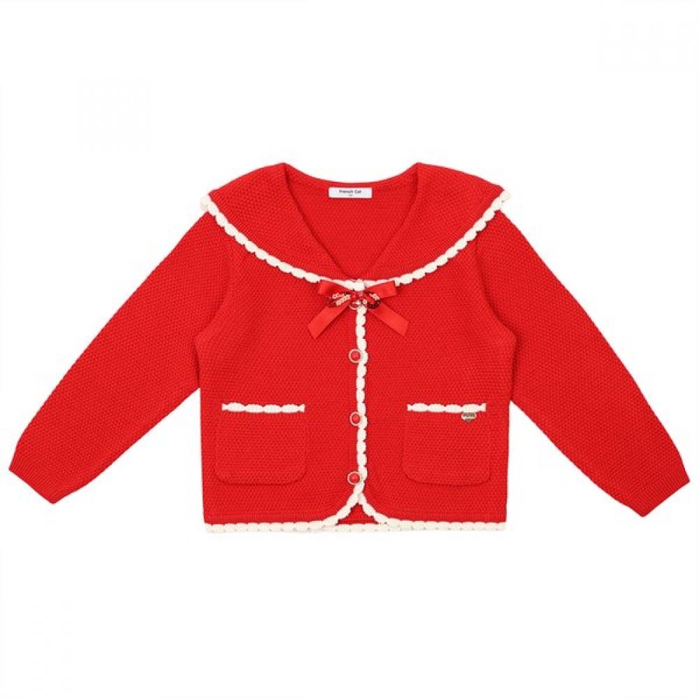 French Cat Red Sailor Knit Cardigan Q51daw011r1 Red/120