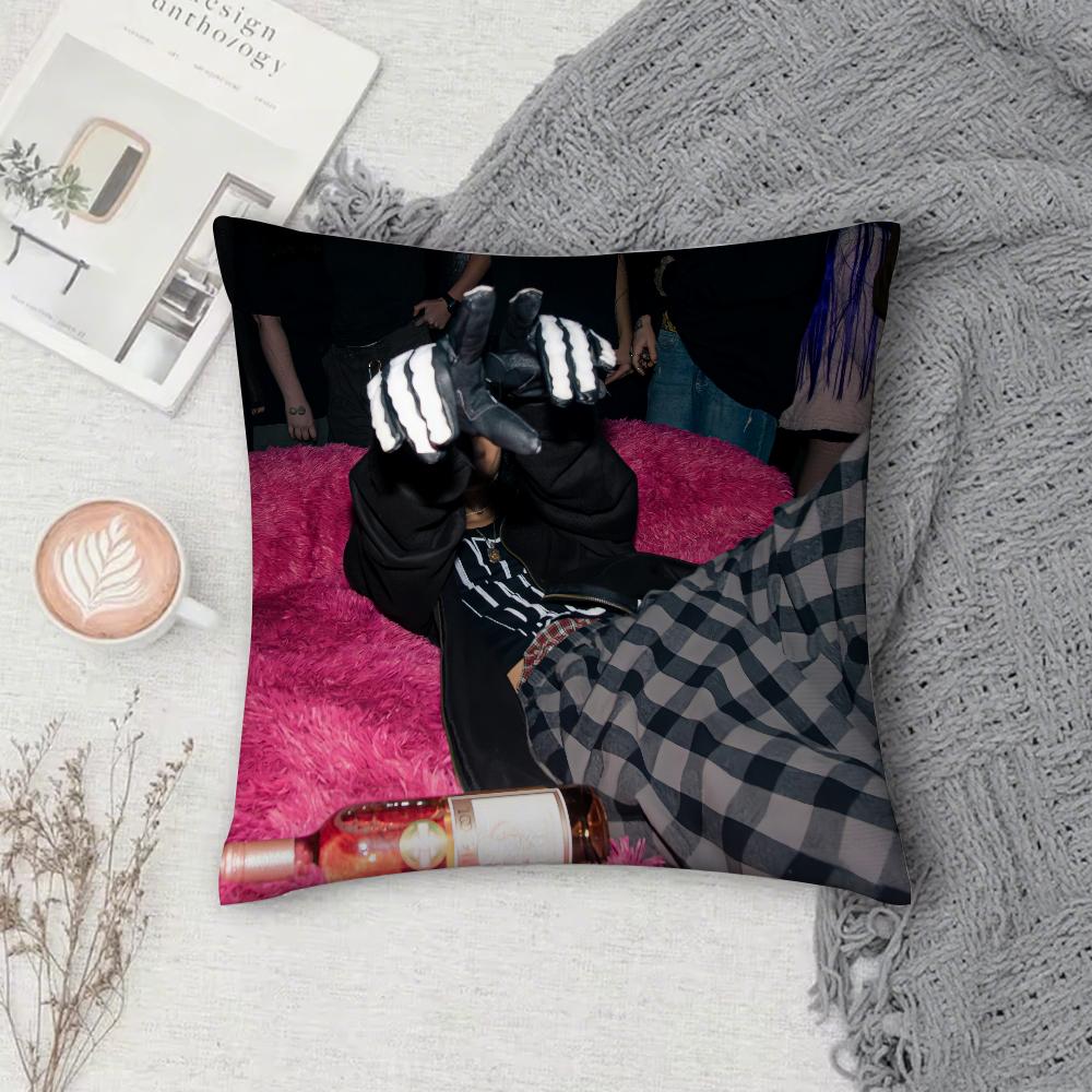 Singer J-Jane Remover Music Pillow Case Square Double-Sided Printing Short Plush Sofa Cushion Cover Bedroom Bedside Pillow