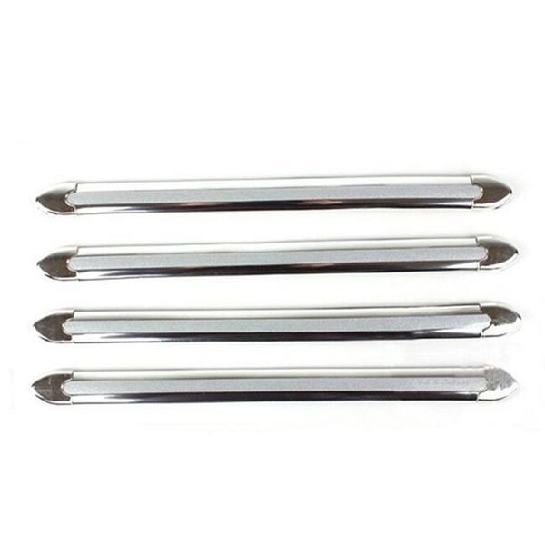 

4pcs Car Anti-collision Strip Bumper Protector Crash Bar Anti-rub Mouldings срібний