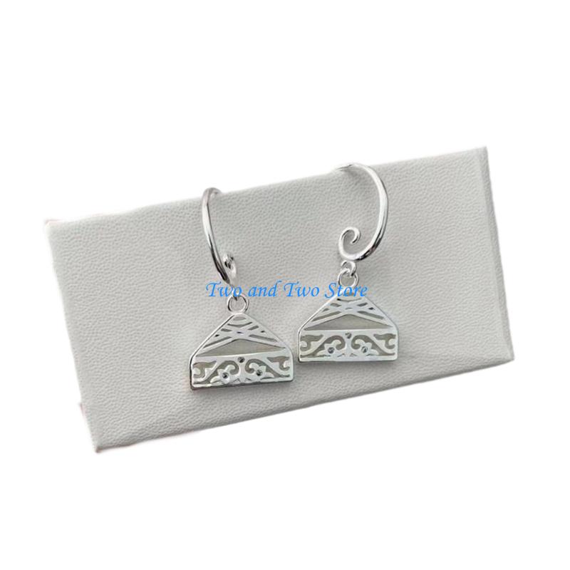 HX6F Trendy Ethnic Fashion Statement Jewelry Yurt Pendant Necklace Dangle Earrings for Casual and Special Occasions