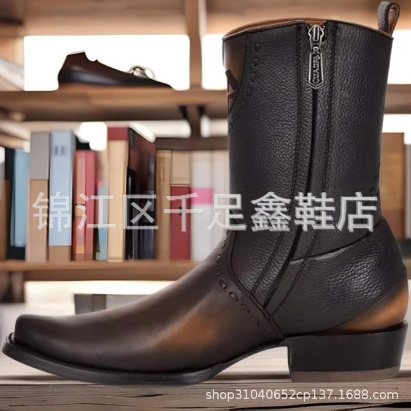 

2024 foreign trade new European and American retro Amazon medieval round head sewing line breathable Martin boots 38 темно-коричневого кольору