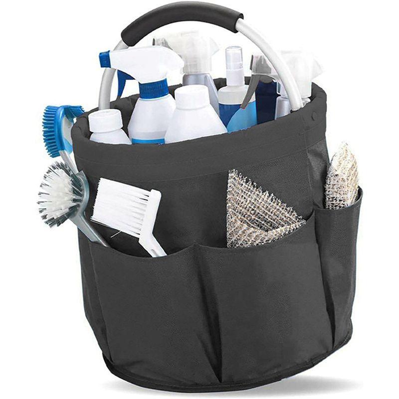 A84E-Schwarz Tragbare Faltbare Aufbewahrungstasche Gartengerätetasche Manuelle Werkzeugtasche Pflanzzubehör Einkauf Campingkorb 28 cm x 28 cm