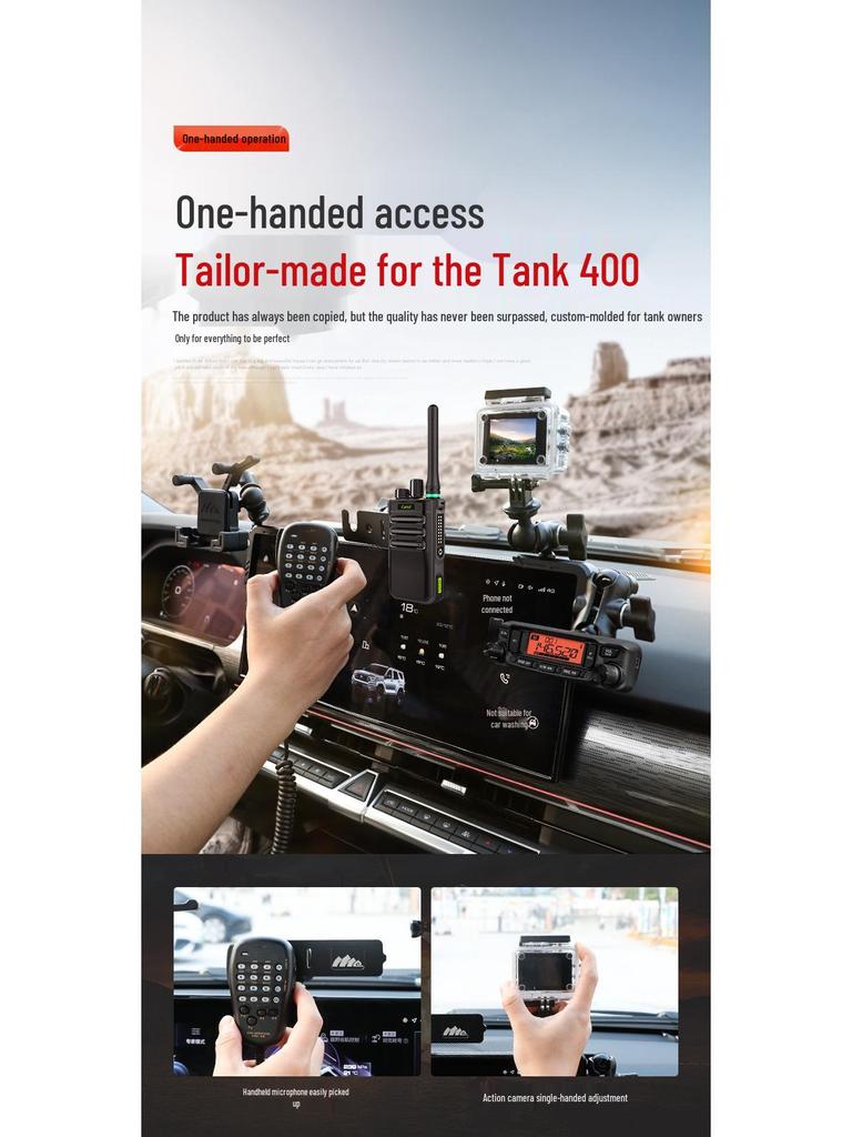 Applicable Tank 400 Center Console Bracket Extension & Handset Holder Accessory