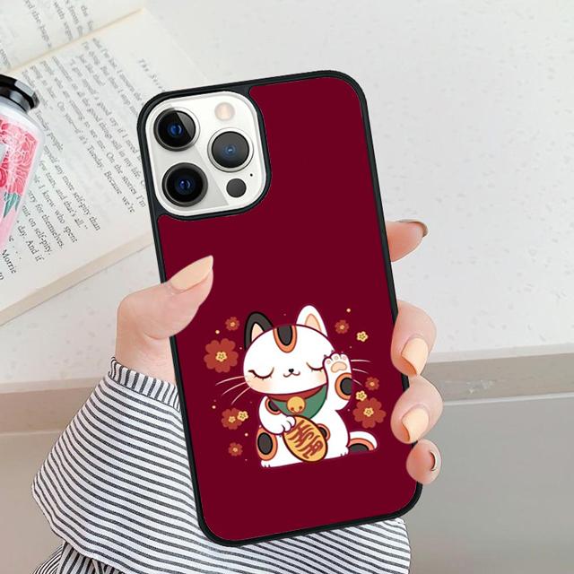 Cute Lucky Cat Phone Case Cover For iPhone 17 Air 16 15 14 Plus Apple 16 11 12 13 Pro Max Coque