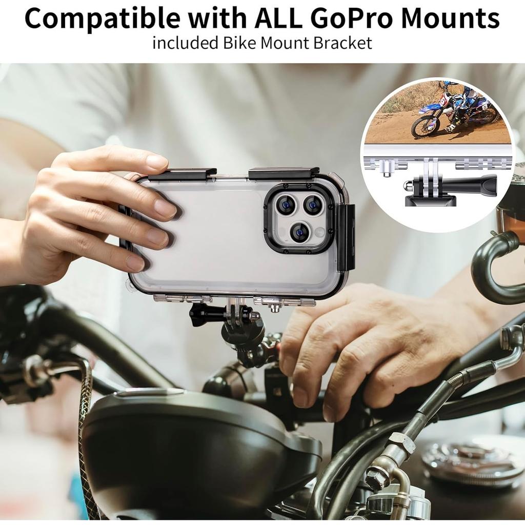 Waterproof Case for iPhone 13Pro814Pro/15Pro, Shock -proof, Antipolvo, Last Intervension Sports, Waterproof, Cycling Phone Cover, Skiing