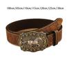Embossed Design Retro Mens Belt Versatile Style Bull Head Pattern Embossed Belt American Style Trendy Design Bull Head Belt