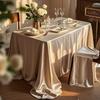 Pack Satin Tablecloth 47x63 Inch, Bright Smooth Dining Table Cloths Wrinkle Resistant Table Cover for Wedding Buffet Banquet Party Camping