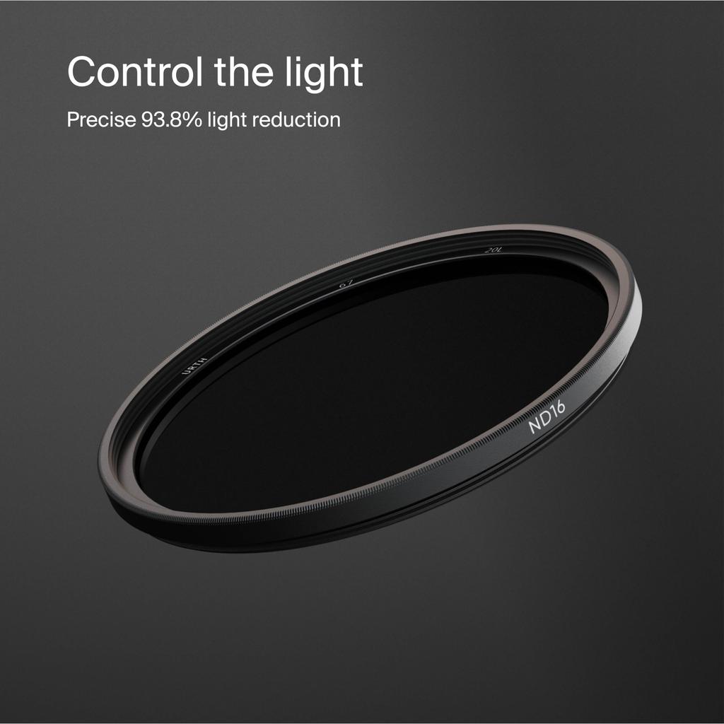 Urth 39mm ND16 Lens Filter 4 Stop Fixed ND Lens Filter Transmittance 20 Layer Nano Optical Glass (Plus+) (High / Coating)
