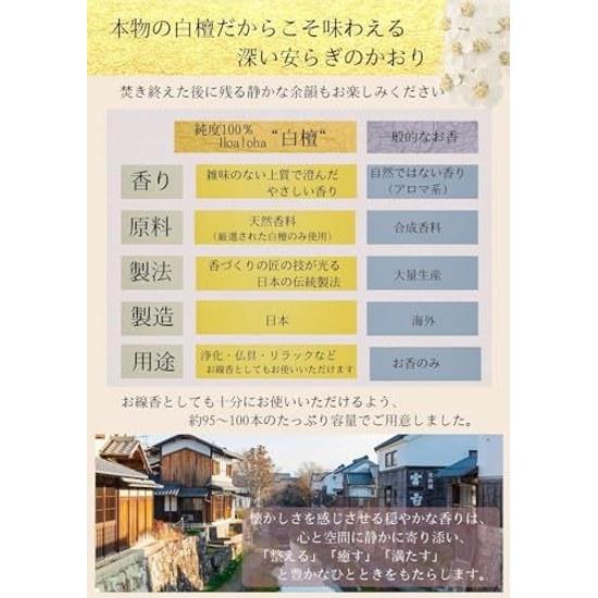 Healing Fragrance That Purifies Mind Space. Sandalwood Incense Made Japan 100 Premium Quality Stick Purification Relaxation Suitable Gifts 29g 95-100