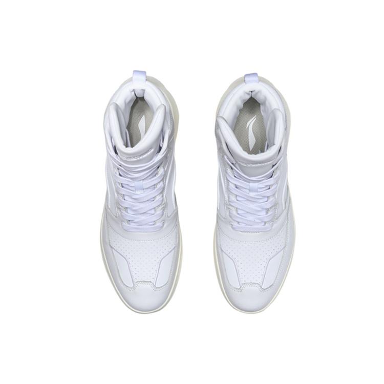 Li Ning CF Gold Age 2000 Amorti Antidérapant Résistant à l'abrasion Montantes Chaussures de Sport Décontractées Homme Blanc AGCQ133-1
