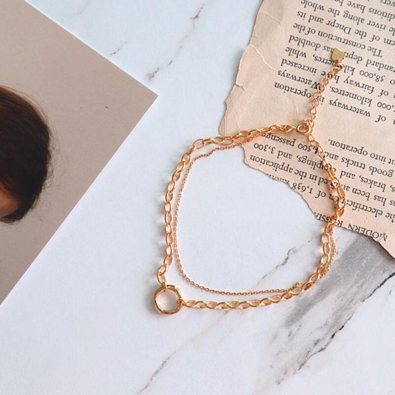 

Women s Anniversary Gold Minimalist Chain Anklet A25768_ONECOLOR
