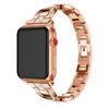 Diamonds Decor X Shaped Stainless Steel Watch Wristband for Apple Watch Series 10 42mm/9 8 7 41mm/SE (2023) SE (2022) SE 6 5 4 40mm/3 2 1 38mm