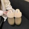 Processing custom winter half-drag thick-soled velvet fur integrated non-slip thick-soled comfortable warm cotton shoes boots women's shoes