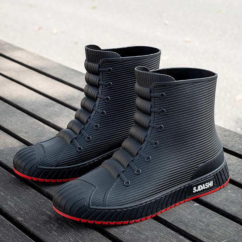 Rain Shoes Short Tube Waterproof Water Shoes Non-slip and Warm Men's Rain Boots Women's Kitchen Velvet Wear-resistant New Rubber Shoes Water Boots