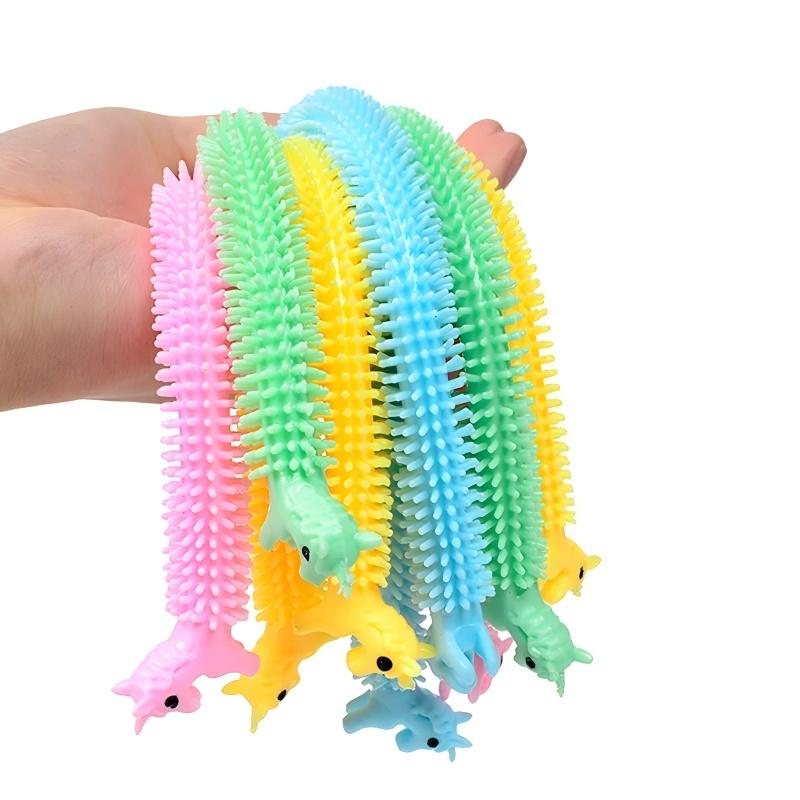 3/6Pcs Worm Noodle Stretch String Tpr Rope Counter Stress Toys String Fidgeting  Vent Toys Squishy For Kids Christmas Gifts