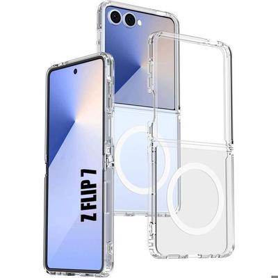 Protective Case - Booling - for Samsung Galaxy Z Flip 7 - Shockproof - Transparent - Magnetic Circle