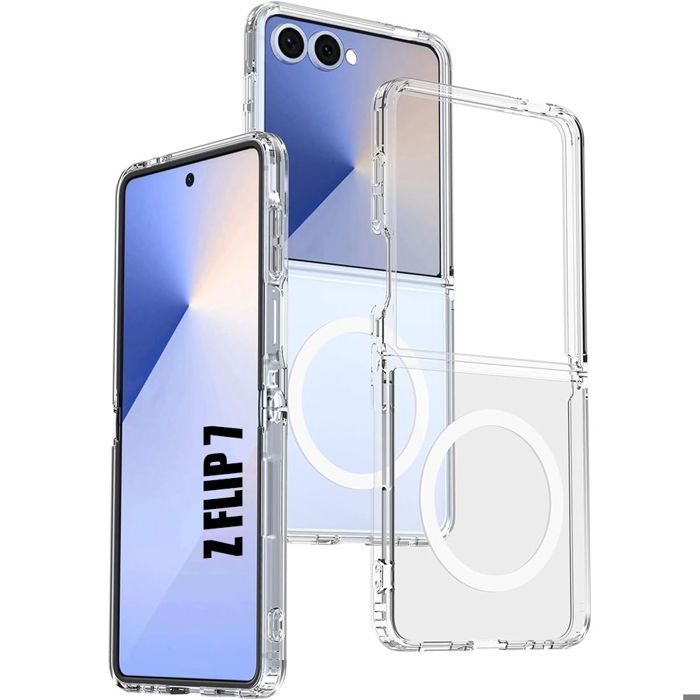 Custodia protettiva - Samsung - Galaxy Z Flip 7 - Antiurto - Trasparente - Cerchio Magnetico trasparente