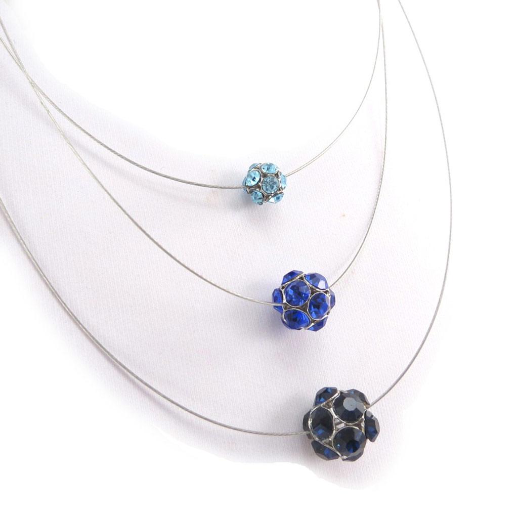 Les Trésors De Lily [J8955] - Blue 'Sissi' Cable Necklace