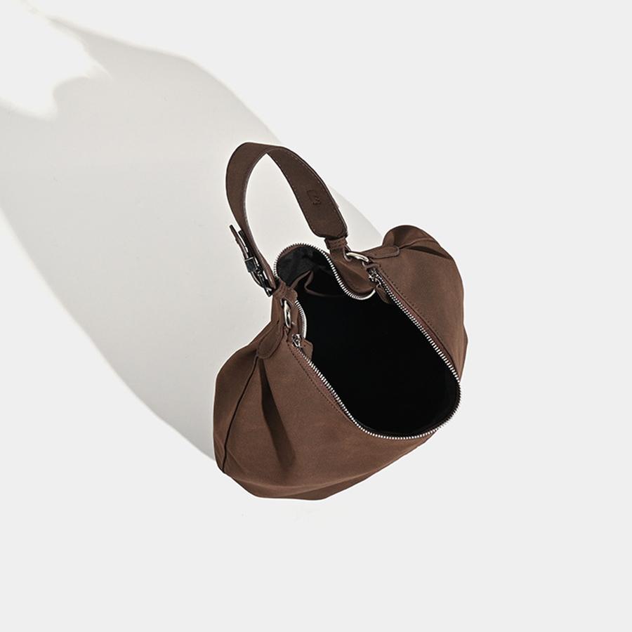 Sac à Bandoulière Hobo Froissé en Daim pour Femme avec Fermeture Éclair Grande Capacité Sac à Main Sac Décontracté Sac de Trajet et de Voyage Sacs à Main et Sac à Main