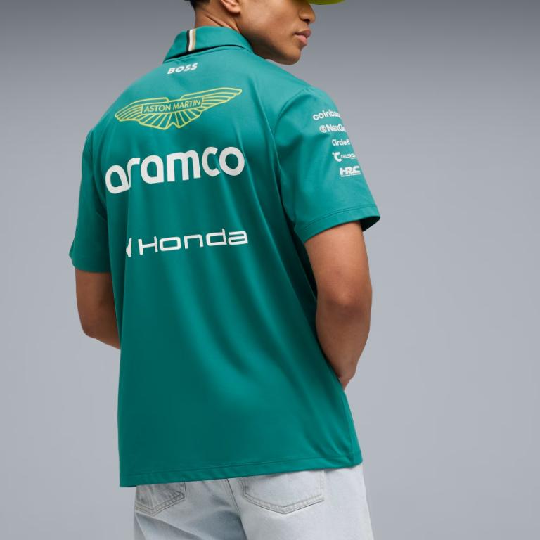 Puma X Aston Martin Aramco F1 Racing Collaboration Loose Fit Polo Shirt Unisex tops 713888-01