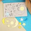 Star and Moon Silicone Mold for Chocolate, Fondant, Cake, Resin, and Baking Decorations.