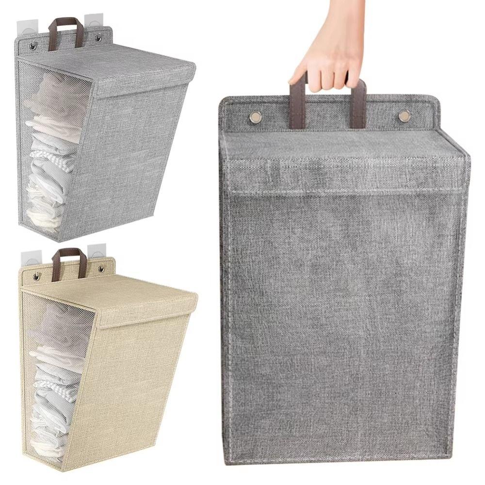 Wall-mounted Dirty Clothes Basket Punch Free Collapsible Laundry Basket  Bedroom