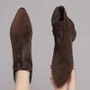 Elegant Women Ankle Boots New Heeled Shoes Suede Pointed Toe Boots 2025 Winter Trend Chunky Pumps Woman Botas Zapatos