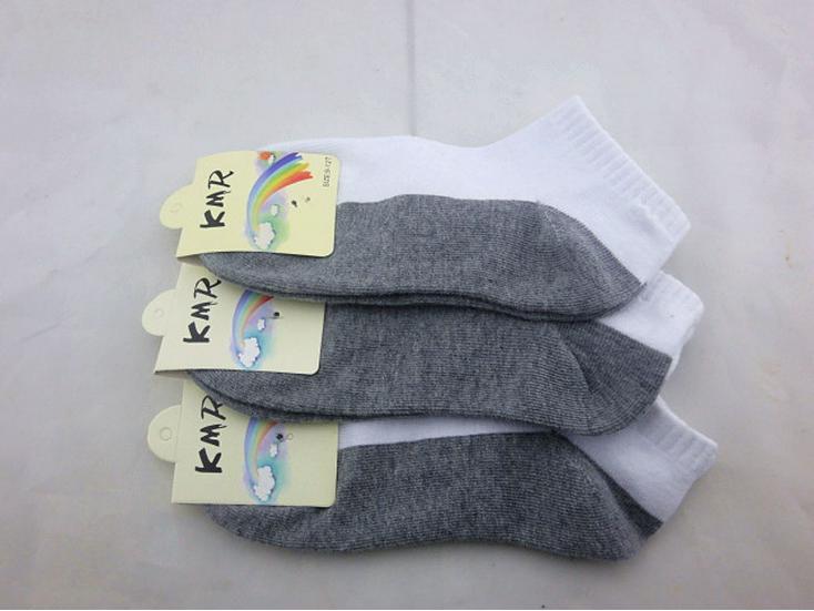 

Детские хлопковые носки-следки в цвет - Летние, Дышащие, Влагоотводящие, Грязеотталкивающие, Белые носки с серым низом 9-12 Years