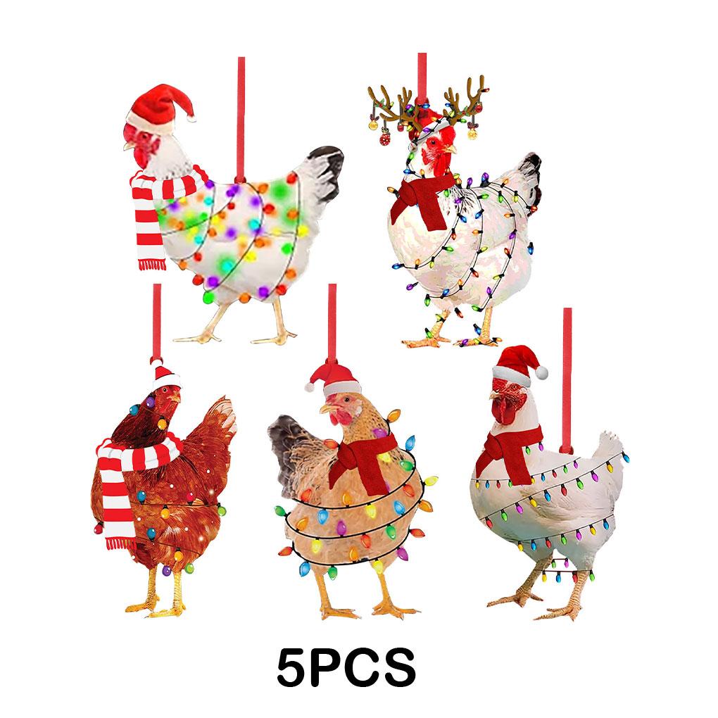 5x Exquisite Christmas Ornament Pendant Lightweight And Convenient Acrylic Flat Christmas Decoration