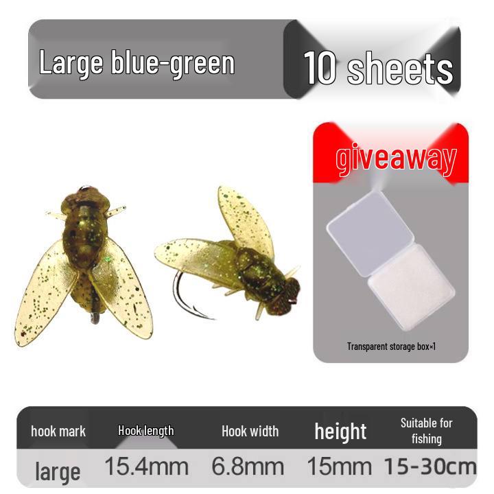 Bionischer Weichfliegenfischhaken: Künstlicher Insektenköder für Bachfischen, Weißfische und Döbel.