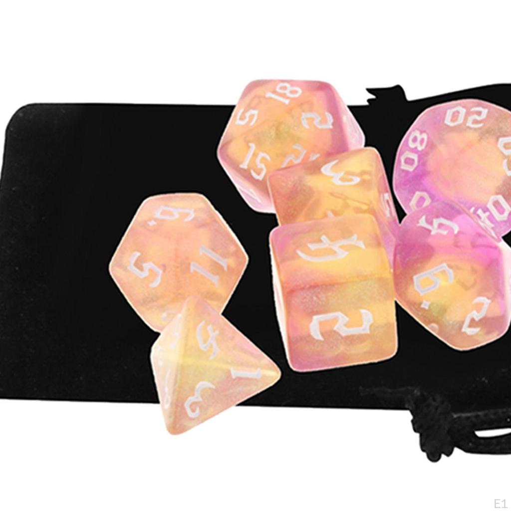 21x Polyhedral Dices Set D4-D20 Party Toys for DND RPG Table Games