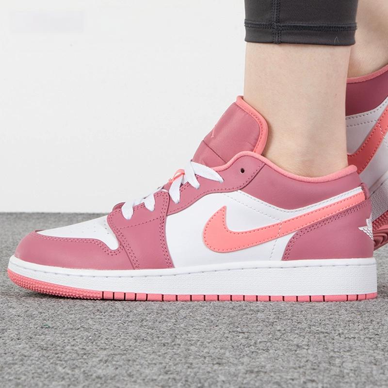 Air Jordan 1 Low GS Desert Berry Kids Sneakers Pink Coral-Chalk White 553560-616
