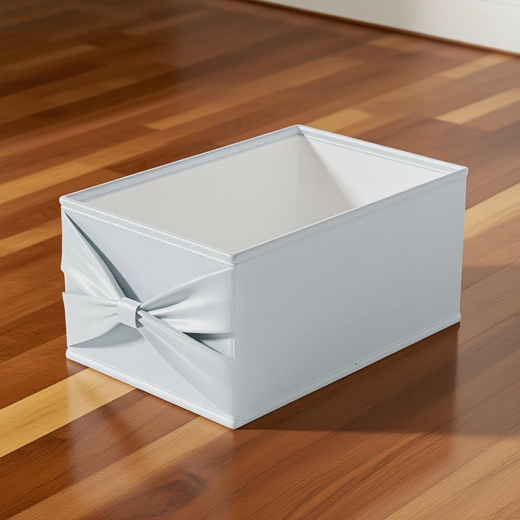 High qualityMinimalist Light Pink or Blue Storage Organizer Box with Elegant Bow - Multi-Grid Closet, Dresser, Dorm Organizer - Open Compartments for