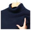 Men's Winter Warm Velvet High Neck Sweater - Solid Color Knit Pullover