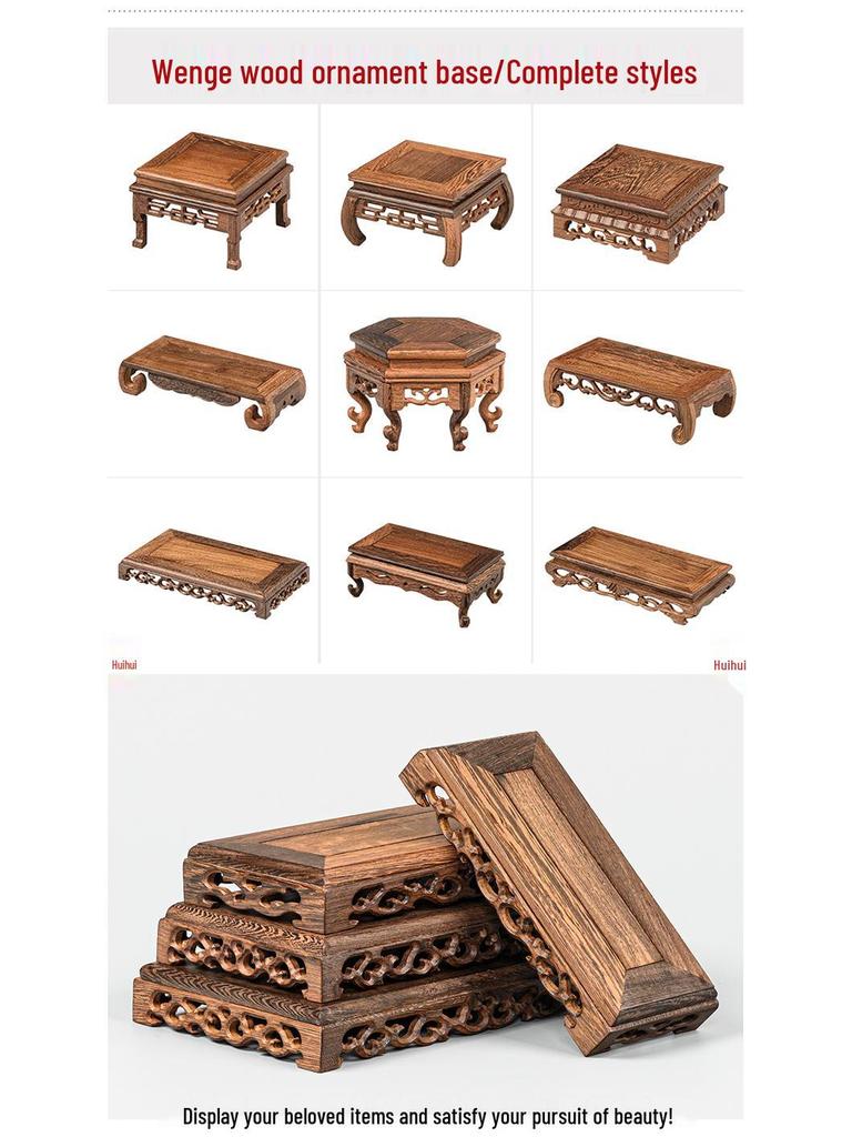 Massivholz-Displaybasis für Flügelhandwerk, Vase, Bonsai, Buddha-Statue oder Teekanne