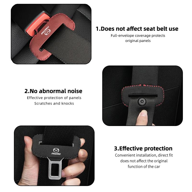 2025 Hot Car Seat Belt Clip Protector Seatbelt Buckle Plug Protective Cover For Mazda 3 6 2 5 Axela Atenza Demio CX3 CX5 MX3 MX5