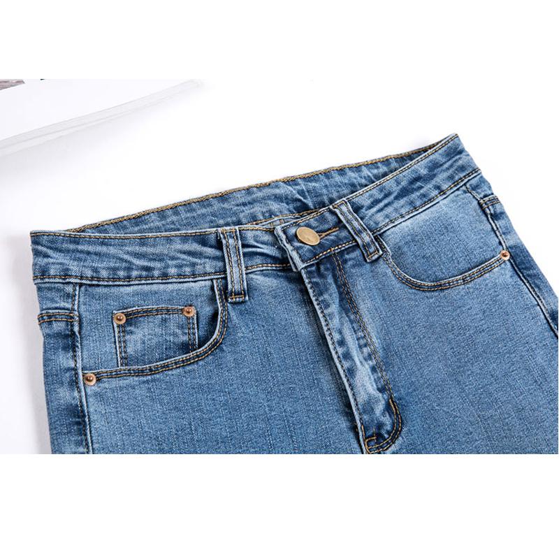 Nové korejské módní dámské džíny s vysokým pasem, elastické, úzké, tenké, ležérní, jednoduché džínové kalhoty s tužkou, dámské jarní a podzimní kalhoty, oblečení 2951