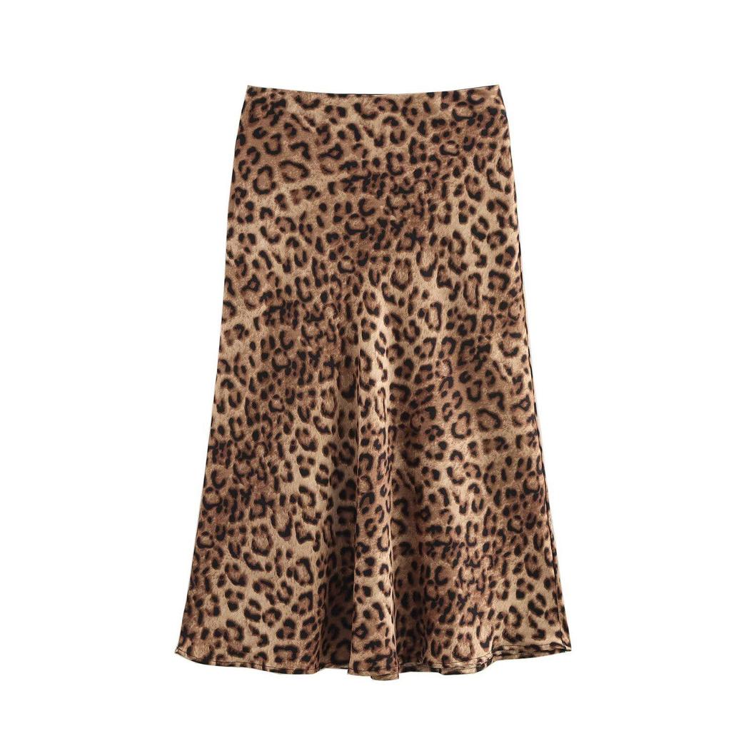2025 Spring Women's Casual Elastic Waist Midi Skirt - European & American Fashion Style