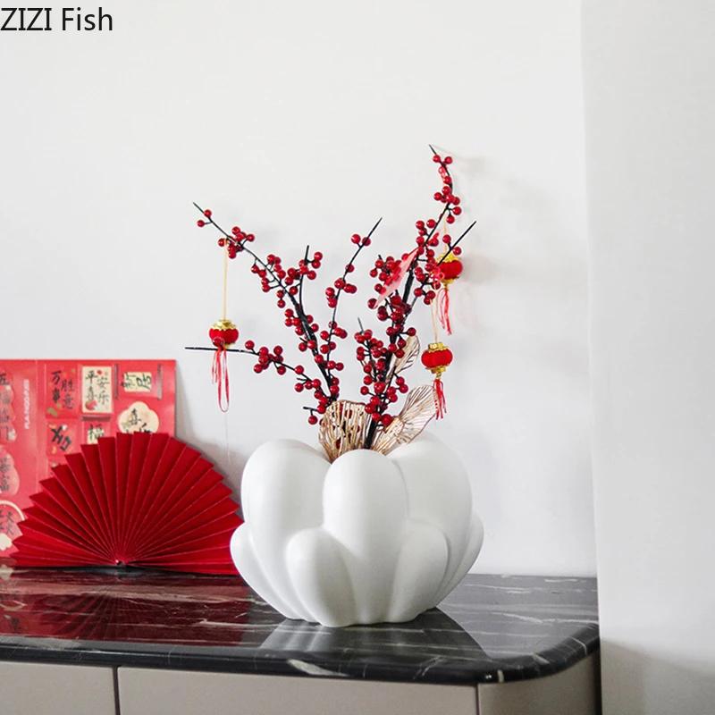 White Bubbles Decorative Vase Minimalist Plant Pot Table Decoration Flowers Arrangement Flower Vases Room Aesthetic Decor