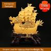 Large Gold Sailboat Ornament for Living Room, Entryway, or Office - Attract Wealth & Ideal for Housewarming or Opening Gifts